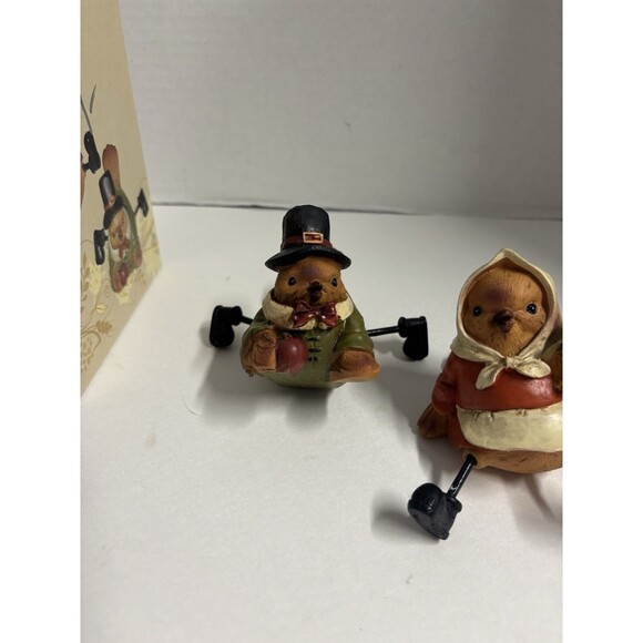 Rare Cracker Barrel Exclusive Harvest Bird Couple Fall Table Decor Resin w/Box - Picture 4 of 9